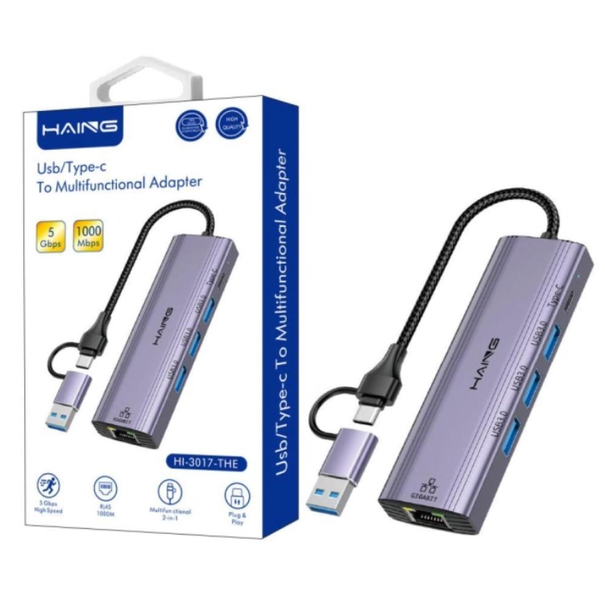 Haing Usb/Type C To Multifunvtional Adapter HI-3017-THE Haing Usb/Type C To Multifunvtional Adapter HI-3017-THE